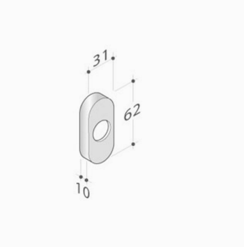 pba 28TU Pair of Escutcheons Nozzles in Stainless Steel AISI 316L