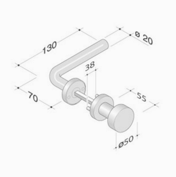 pba Knob-Handle in Stainless Steel AISI 316L