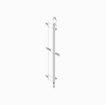 pba 200C-V Pull Handle with Lock in Stainless Steel AISI 316L