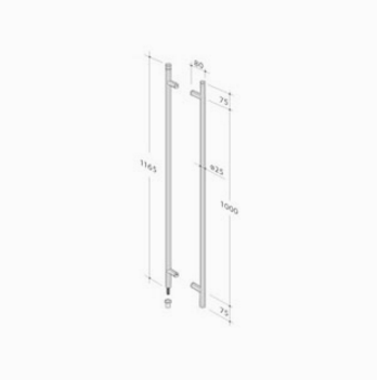 pba 200CV Pull Handle with Lock in Stainless Steel AISI 316L