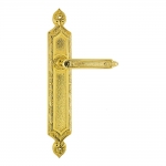 1010/1030 Amethyst Emerald Class Door Handle on Plate Frosio Bortolo Made in Italy of Islamic Architecture