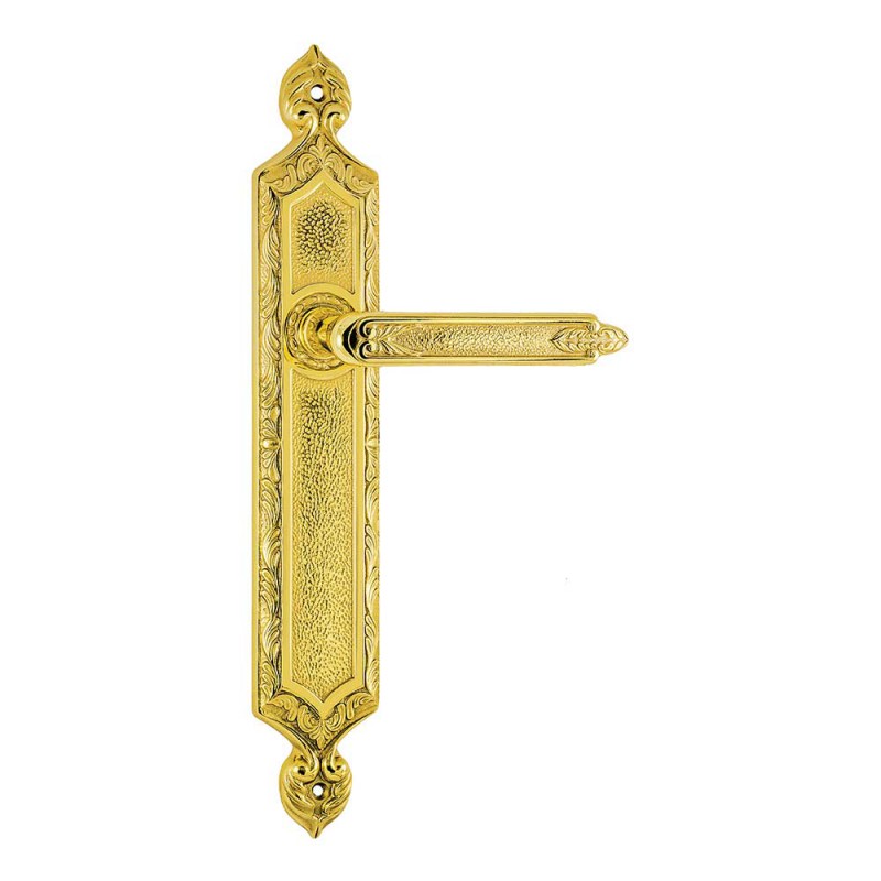 1010/1030 Amethyst Emerald Class Door Handle on Plate Frosio Bortolo Made in Italy of Islamic Architecture