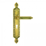 1010/1030 Amethyst Emerald Class Door Handle on Plate Frosio Bortolo Made in Italy of Islamic Architecture