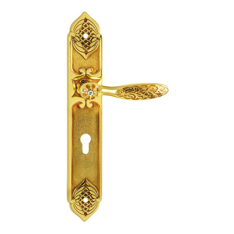 1060/1010 S Shamira Class Door Handle With Swarovski on Plate Frosio Bortolo Arab Style of Luxury