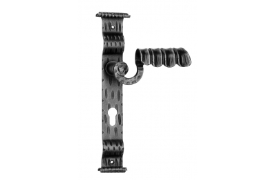 1072 Galbusera Door Handle with Plate Artistic Wrought Iron