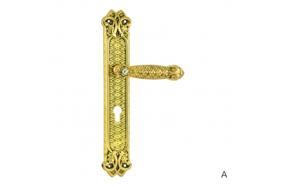 1090 S Crystal Class Door Handle With Swarovski on Plate Frosio Bortolo Renaissance Medieval Style