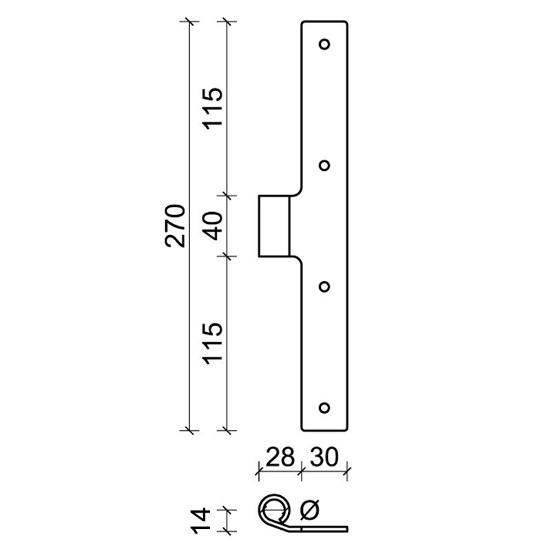 10 CiFALL T Shape Hinge Short Neck Aluminium Hardware For Shutters