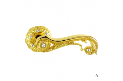 1125 S-8 Aquamarine Class Door Handle With Swarovski on Rose Frosio Bortolo Jewel for Home