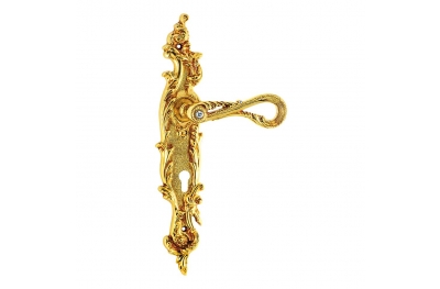 1120/1130 S Aquamarine Class Door Handle With Swarovski on Plate Frosio Bortolo Refined and Precious