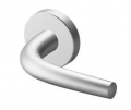 Pair of Meran Tropex Door Handles Satin Stainless Steel Round or Oval Rose