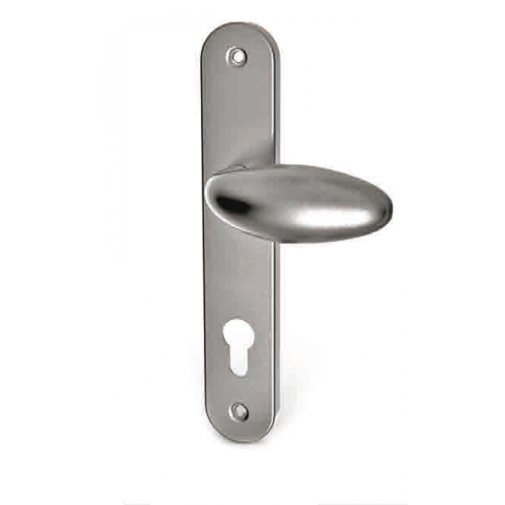 Knob Oval plate stainless steel Tropex