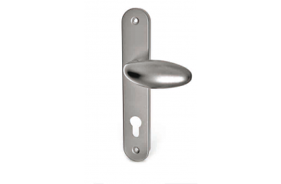 Knob Oval plate stainless steel Tropex