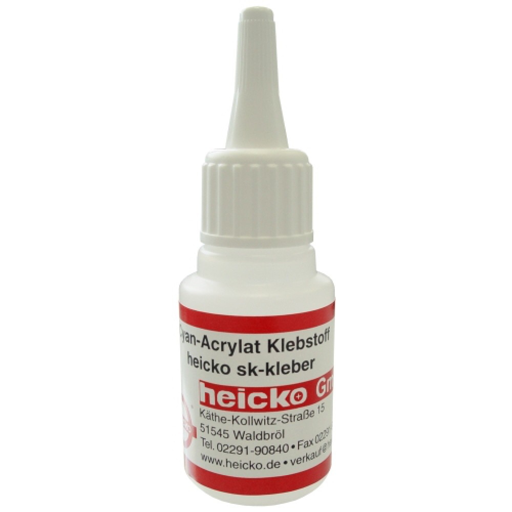 Super Glue Liquid 20g VE1 for Rubber and PVC HEICKO Segatori