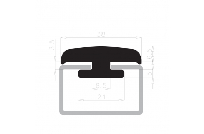 Glass holding seal stands 10mm Complastex, White; Box-coil 25m