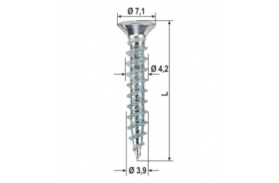 Hardware screws Duo Drive Door PVC Various Sizes 1000pz HEICKO Segatori