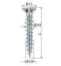 PVC Window Duo Drive Screw Countersunk Head Top Silver 2000 Pieces Heicko