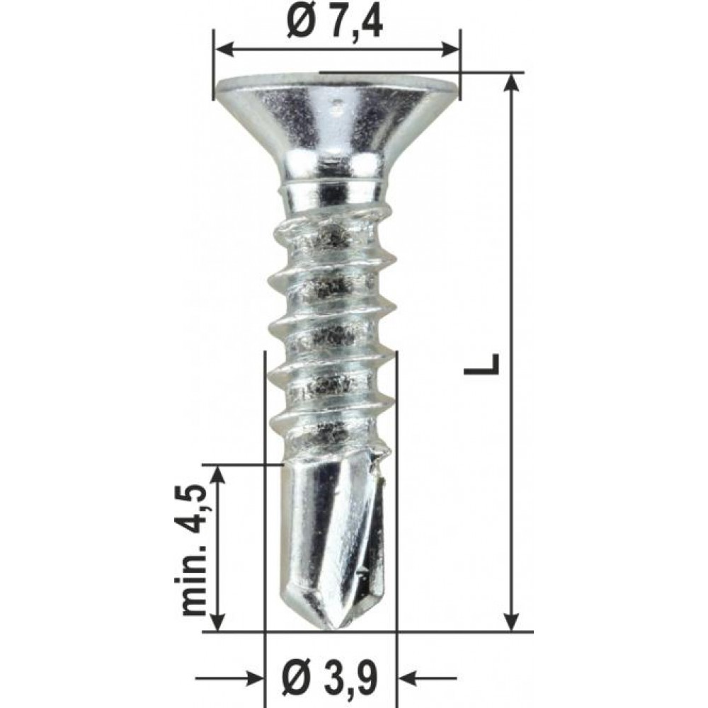 Tek Screws Nori Top Silver PVC Various Dimensions 2000 pieces HEICKO