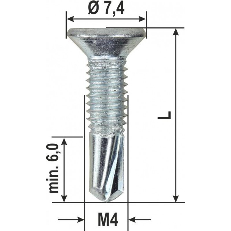 Tek Screws Metric Eco PVC Various Dimensions 2000 pieces HEICKO