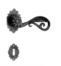 15 Galbusera Door Handle with Rosette and Escutcheon Plate Artistic Wrought Iron