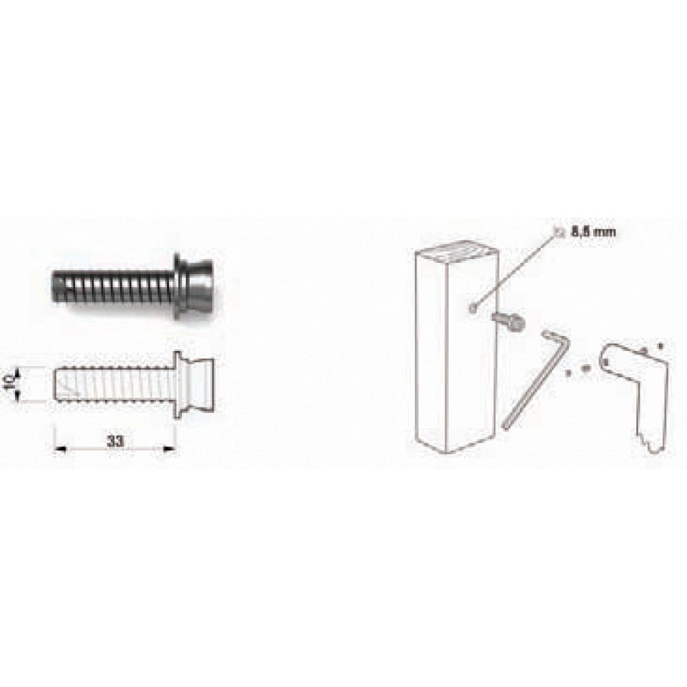 Fixing kit 01 Tropex; Single loop handle for no x Doors Wooden