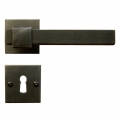 1825/SQA Linz Model Galbusera Door Handle with Rosette and Keyhole Limpet Artistic Wrought Iron
