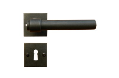 1831/SQA Milano Model Galbusera Door Handle with Rosette and Keyhole Limpet Artistic Wrought Iron