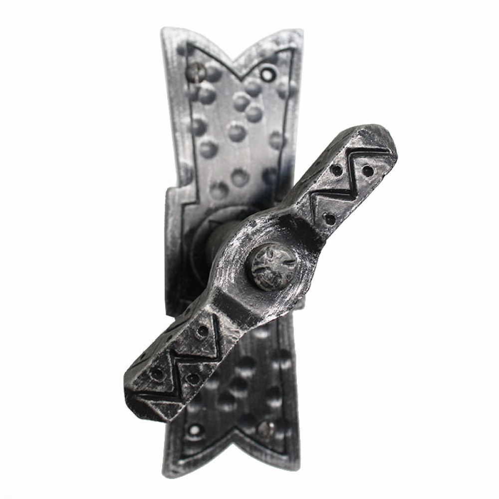 2069 Twisted Wrought Iron Door Handle on Plate Lorenz Ferart