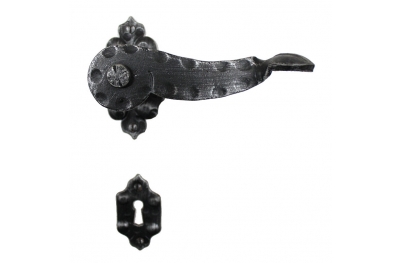 2006 Square Wrought Iron Door Lever Handle on Rose Lorenz Ferart