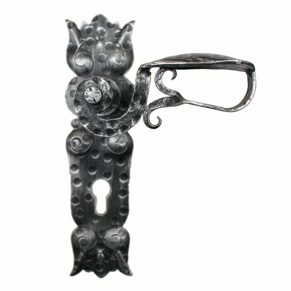 2012 Decorative Wrought Iron Door Handle on Plate Lorenz Ferart