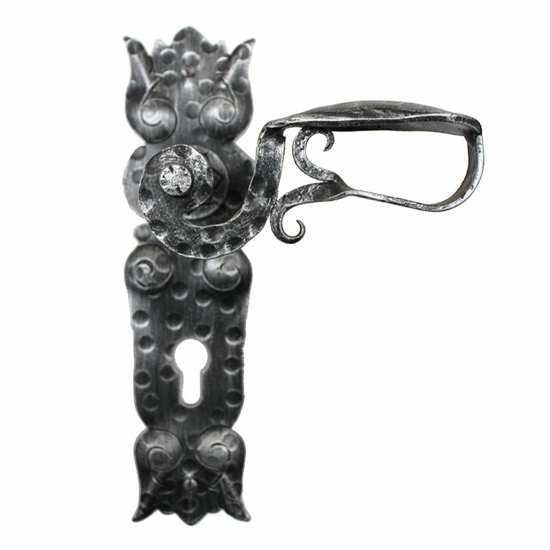 2012 Decorative Wrought Iron Door Handle on Plate Lorenz Ferart