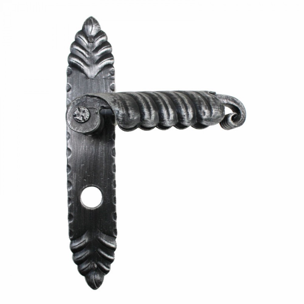 2027 Graces Wrought Iron Door Handle on Plate Lorenz Ferart