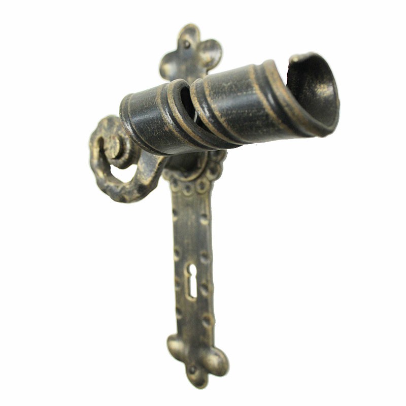 2041 Noble Wrought Iron Door Handle on Plate Lorenz Ferart