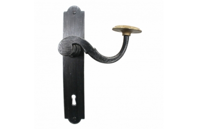 2061 Simple Wrought Iron Door Handle on Plate Lorenz Ferart