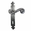 2066 Vintage Style Wrought Iron Door Handle on Plate Lorenz Ferart