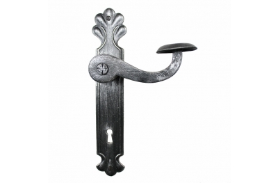 2062 Modern Wrought Iron Door Handle on Plate Lorenz Ferart