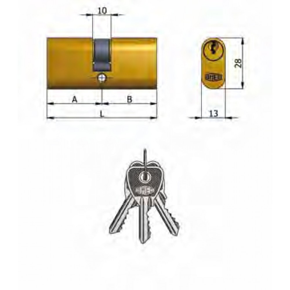 Art.140 / 03 Omec; Double Cylinder Brass Oval (5 Pins)