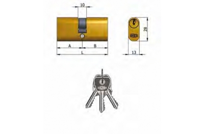 Art.140 / 04 Omec; Double Cylinder Brass Oval (5 Pins)