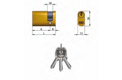 Article 141/05 Omec; Half cylinder Brass Oval (5 Pins)