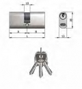 Double Cylinder Omec Brass Nickel Oval 5 Pins 70mm L 35/35