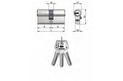 Art.2120 / 04 H Omec; Double Cylinder Shaped Brass Nickel (6 pins)