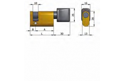 Art.144 / 03 Omec; Half cylinder with knob Brass Oval