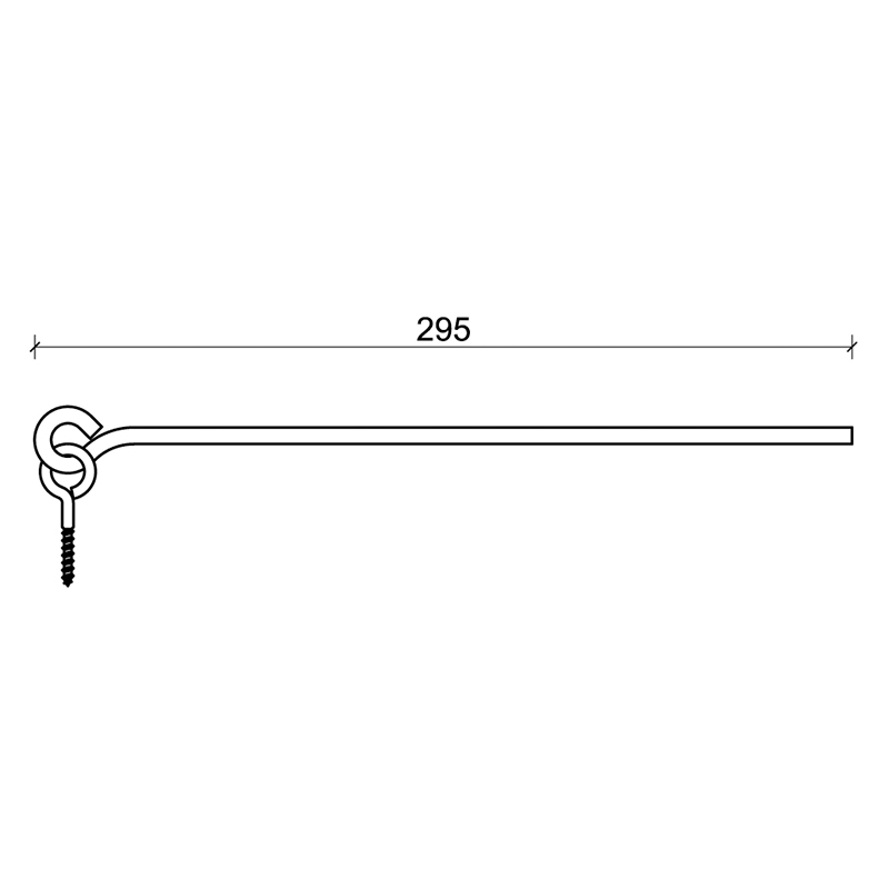 4 CiFALL Straight Shutter Rod With Eye-bolt Hardware For Shutters