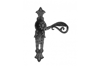 505 Galbusera Door Handle with Plate Artistic Wrought Iron