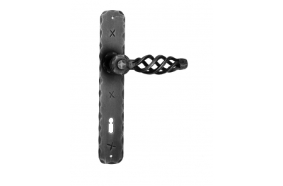 506 Galbusera Door Handle with Plate Artistic Wrought Iron