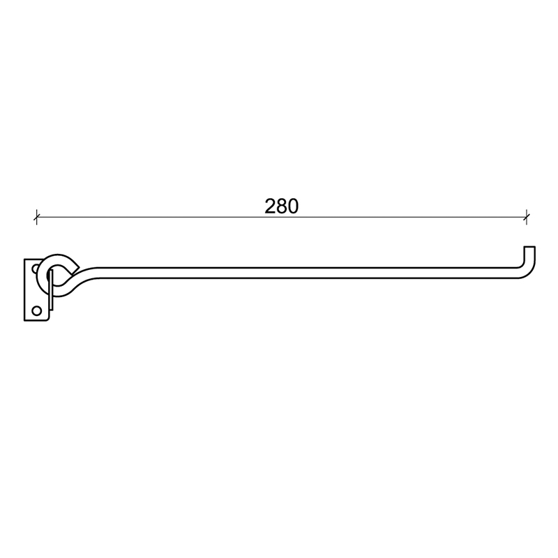 5 CiFALL Straight Shutter Rod With Bend and Plate Mounting Hardware For Shutters