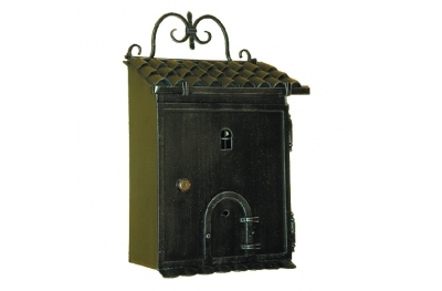 6016 Wrought Iron Home Shape Mailbox Carrying Newspapers Lorenz Ferart