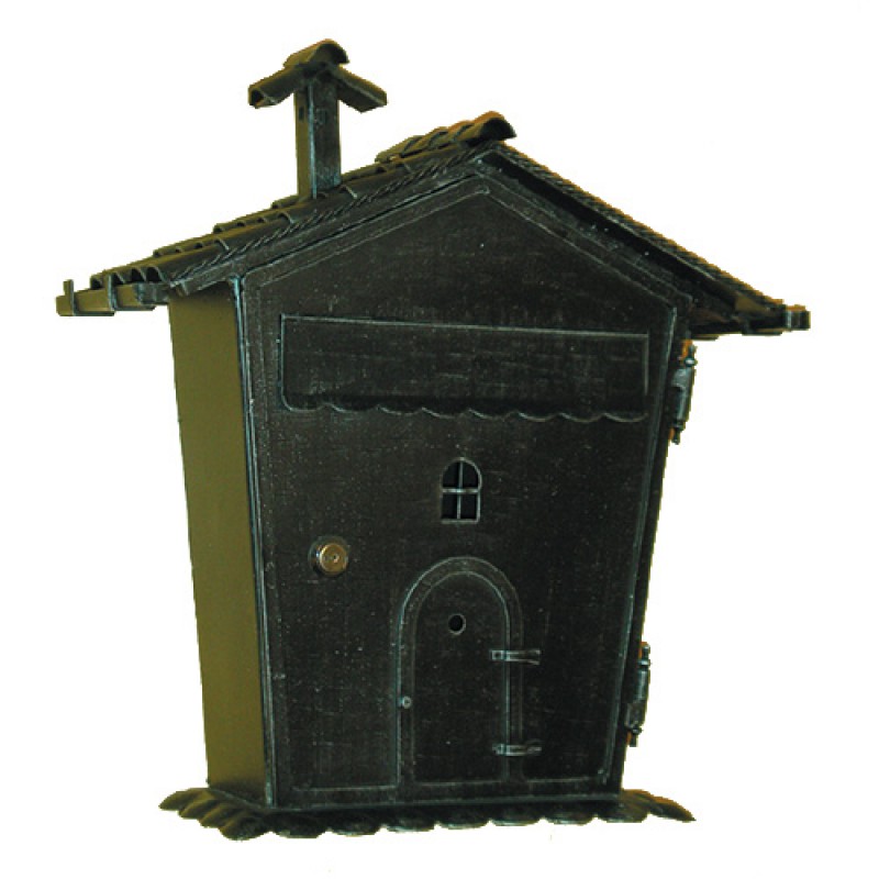 6016 Wrought Iron Home Shape Mailbox Carrying Newspapers Lorenz Ferart