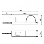 6bis CiFALL Shutter Holder Roma Style With Screw Iron Hardware For Shutters