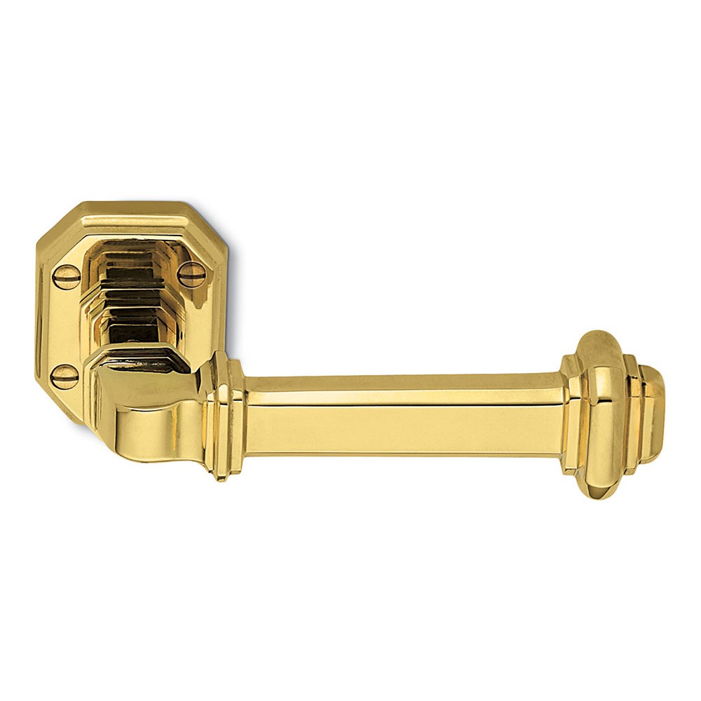 Accademia Natural Brass Door Handle on Rosette Made in Italy by Antologhia