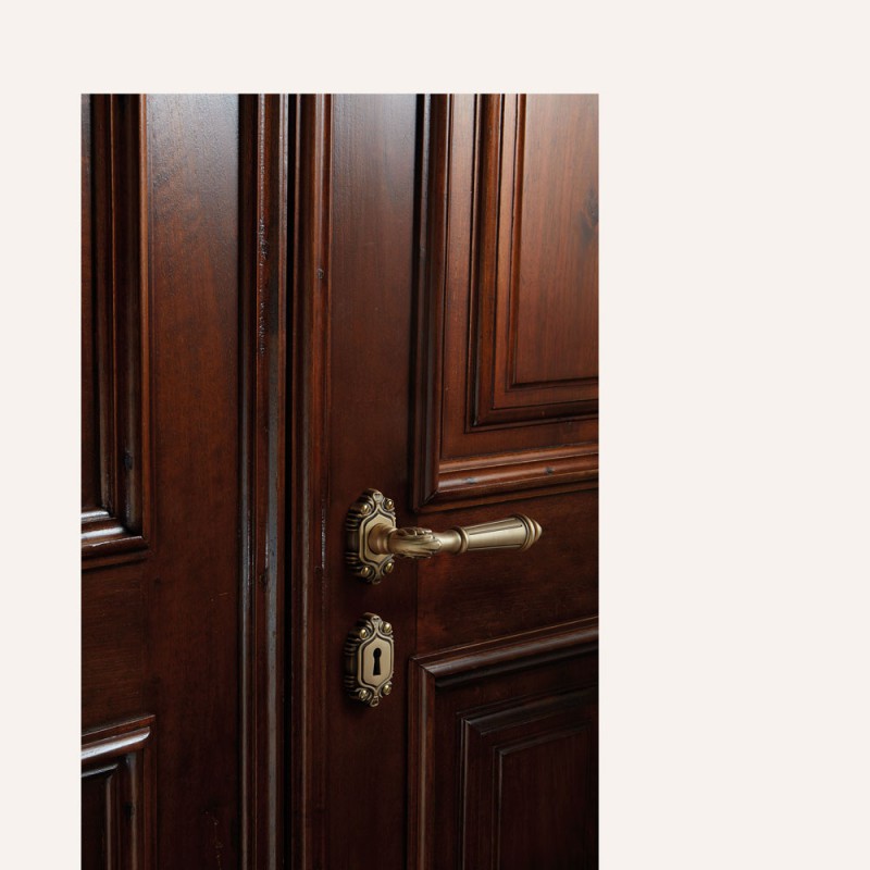 Tosca Aged Bronze Shabby-Chic Door Handle on Rosette Linea Calì